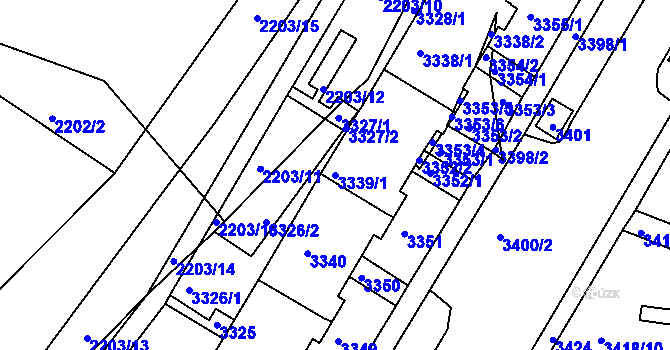 Parcela st. 3339/1 v KÚ Kohoutovice, Katastrální mapa