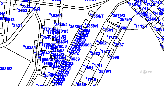 Parcela st. 3568 v KÚ Kohoutovice, Katastrální mapa