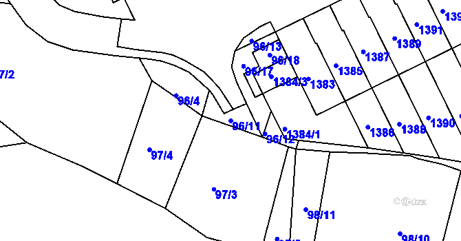 Parcela st. 96/11 v KÚ Kohoutovice, Katastrální mapa
