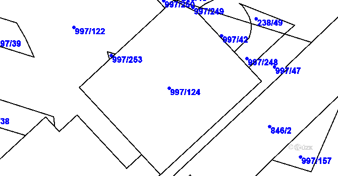 Parcela st. 997/124 v KÚ Kohoutovice, Katastrální mapa