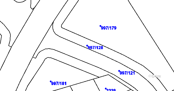 Parcela st. 997/128 v KÚ Kohoutovice, Katastrální mapa