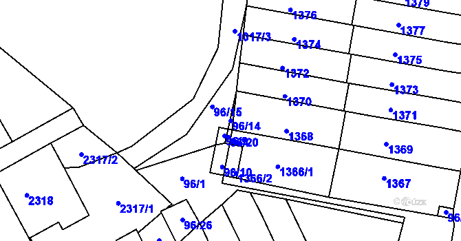 Parcela st. 96/14 v KÚ Kohoutovice, Katastrální mapa