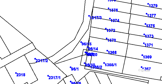 Parcela st. 96/15 v KÚ Kohoutovice, Katastrální mapa