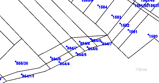 Parcela st. 884/8 v KÚ Kohoutovice, Katastrální mapa