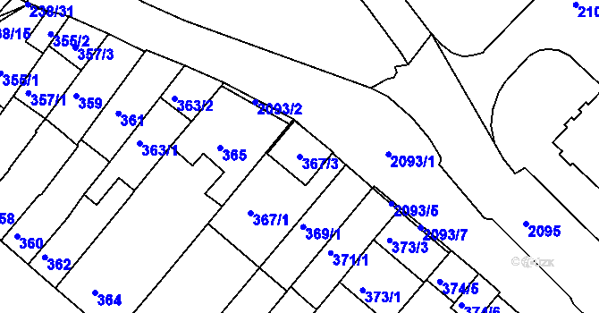 Parcela st. 367/3 v KÚ Kohoutovice, Katastrální mapa