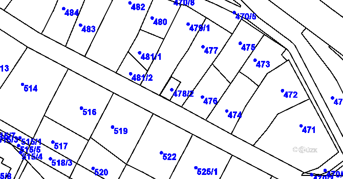 Parcela st. 478/2 v KÚ Kohoutovice, Katastrální mapa