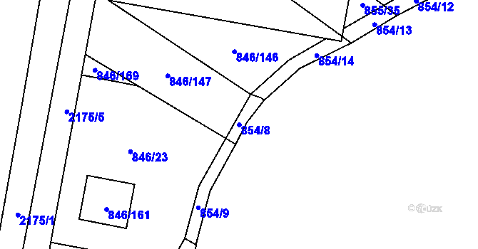 Parcela st. 854/8 v KÚ Kohoutovice, Katastrální mapa