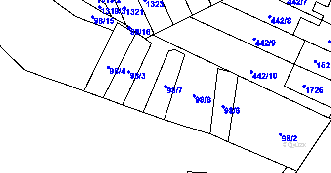 Parcela st. 98/7 v KÚ Kohoutovice, Katastrální mapa