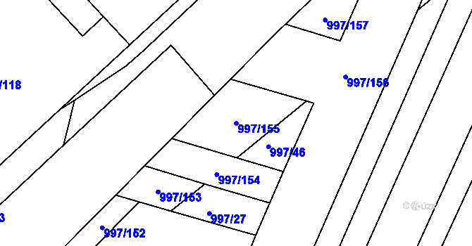 Parcela st. 997/155 v KÚ Kohoutovice, Katastrální mapa