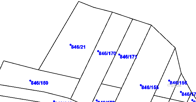 Parcela st. 846/170 v KÚ Kohoutovice, Katastrální mapa