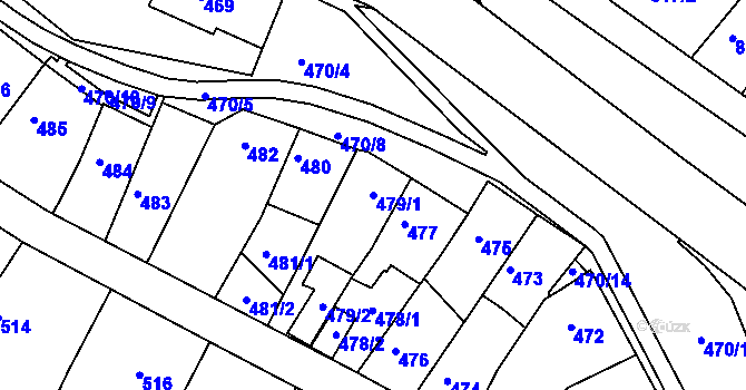 Parcela st. 479/1 v KÚ Kohoutovice, Katastrální mapa