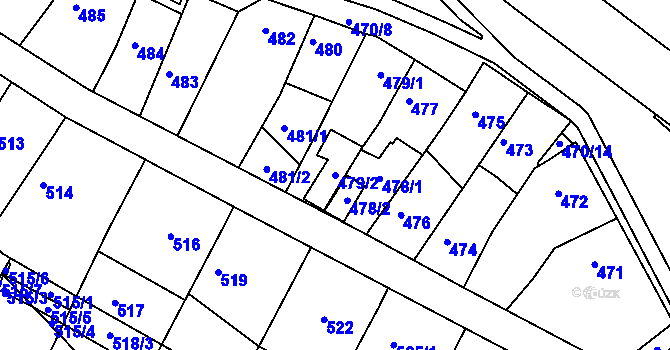 Parcela st. 479/2 v KÚ Kohoutovice, Katastrální mapa