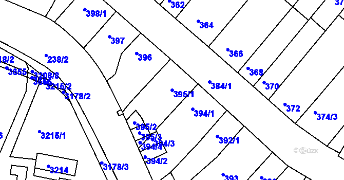 Parcela st. 395/1 v KÚ Kohoutovice, Katastrální mapa