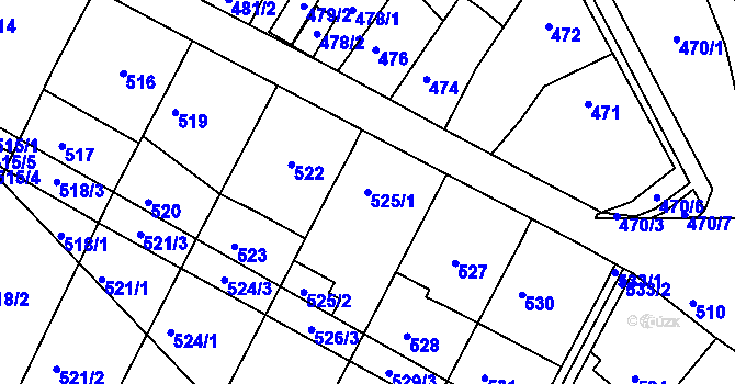 Parcela st. 525/1 v KÚ Kohoutovice, Katastrální mapa