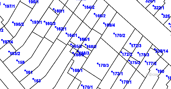 Parcela st. 168/2 v KÚ Kohoutovice, Katastrální mapa
