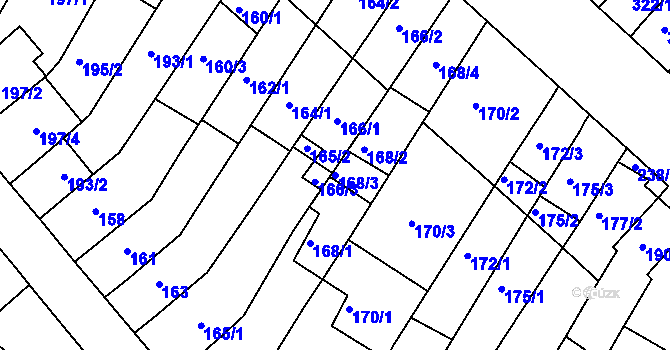 Parcela st. 168/3 v KÚ Kohoutovice, Katastrální mapa