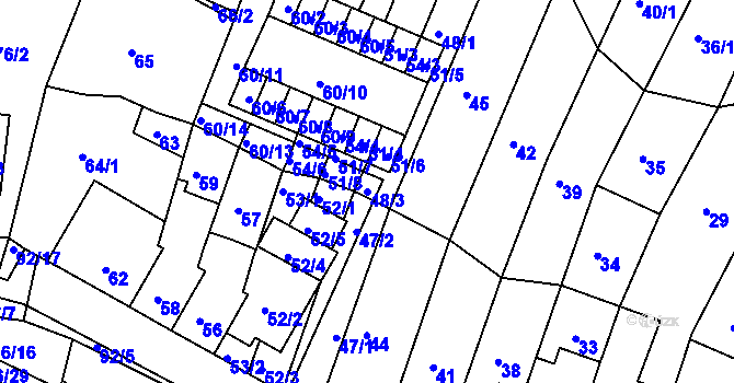 Parcela st. 48/3 v KÚ Kohoutovice, Katastrální mapa