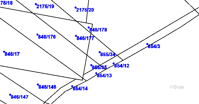 Parcela st. 855/34 v KÚ Kohoutovice, Katastrální mapa