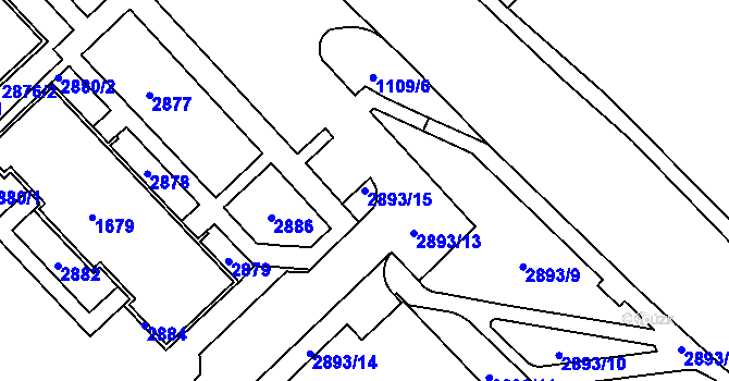 Parcela st. 2893/15 v KÚ Kohoutovice, Katastrální mapa