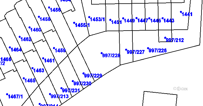 Parcela st. 997/228 v KÚ Kohoutovice, Katastrální mapa