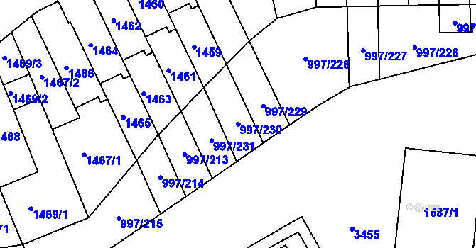 Parcela st. 997/230 v KÚ Kohoutovice, Katastrální mapa