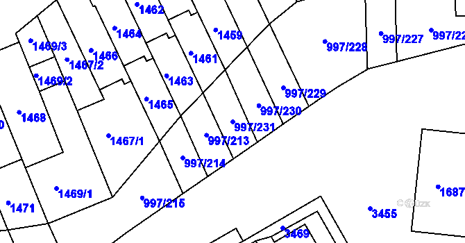 Parcela st. 997/231 v KÚ Kohoutovice, Katastrální mapa