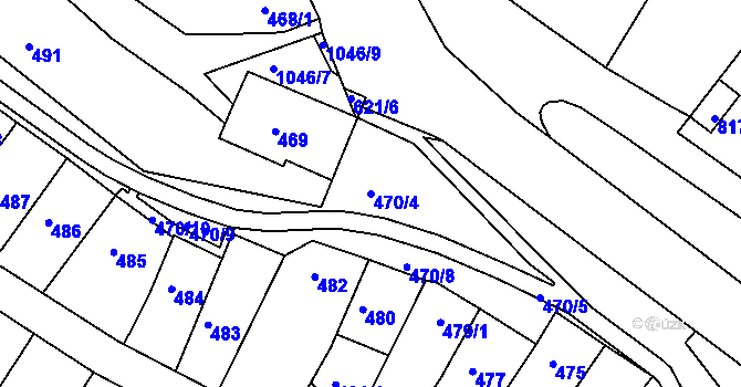 Parcela st. 470/4 v KÚ Kohoutovice, Katastrální mapa