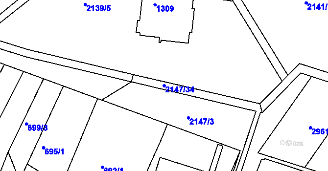 Parcela st. 2147/34 v KÚ Kohoutovice, Katastrální mapa