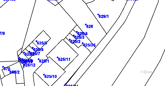 Parcela st. 625/25 v KÚ Kohoutovice, Katastrální mapa