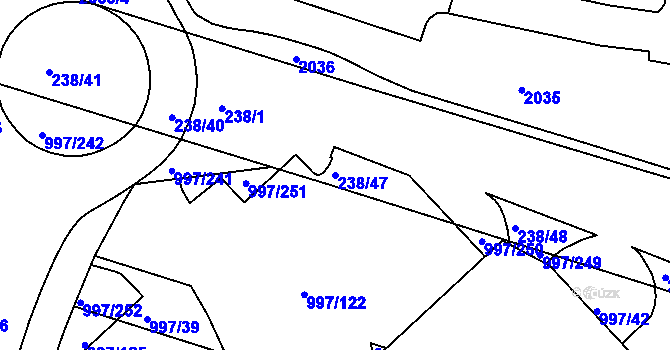 Parcela st. 238/47 v KÚ Kohoutovice, Katastrální mapa