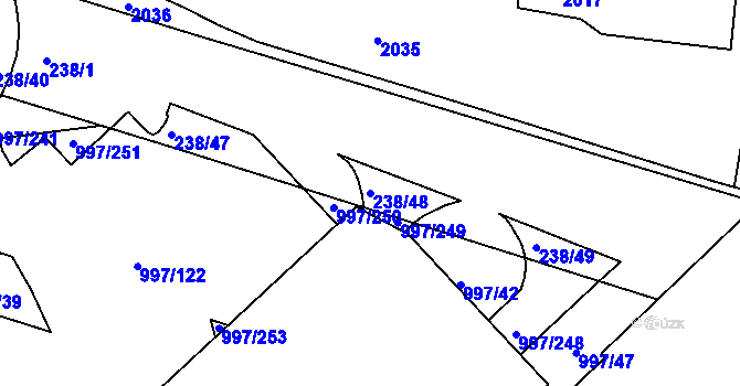 Parcela st. 238/48 v KÚ Kohoutovice, Katastrální mapa