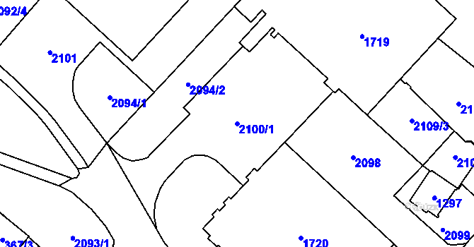 Parcela st. 2100/1 v KÚ Kohoutovice, Katastrální mapa