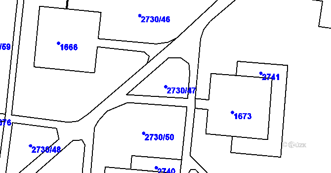Parcela st. 2730/47 v KÚ Kohoutovice, Katastrální mapa