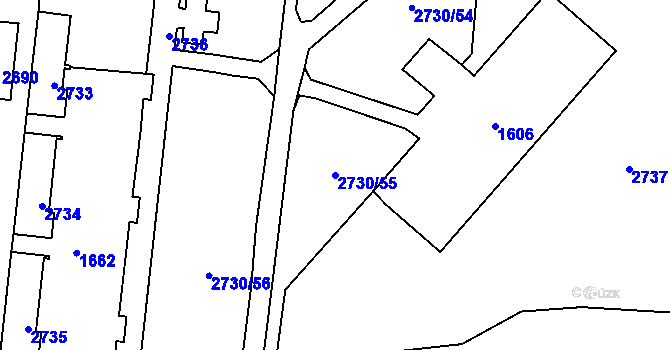 Parcela st. 2730/55 v KÚ Kohoutovice, Katastrální mapa
