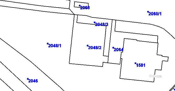 Parcela st. 2048/2 v KÚ Kohoutovice, Katastrální mapa