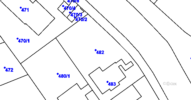 Parcela st. 482 v KÚ Stránice, Katastrální mapa