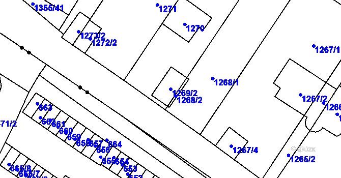 Parcela st. 1269/2 v KÚ Stránice, Katastrální mapa