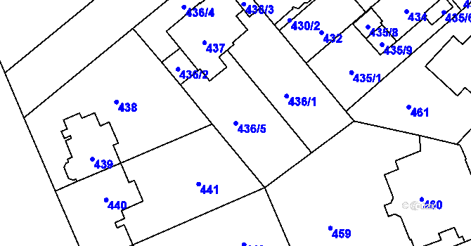 Parcela st. 436/5 v KÚ Stránice, Katastrální mapa