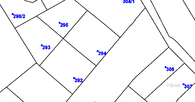 Parcela st. 294 v KÚ Veveří, Katastrální mapa