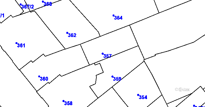 Parcela st. 357 v KÚ Veveří, Katastrální mapa