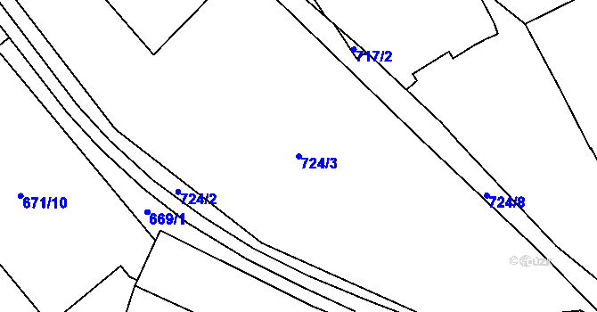 Parcela st. 724/3 v KÚ Veveří, Katastrální mapa
