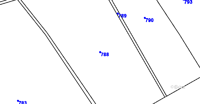 Parcela st. 788 v KÚ Veveří, Katastrální mapa