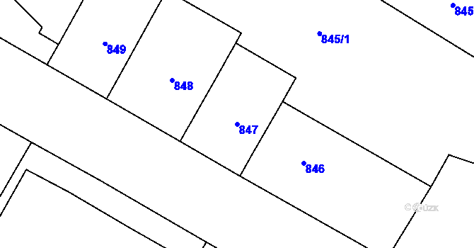 Parcela st. 847 v KÚ Veveří, Katastrální mapa