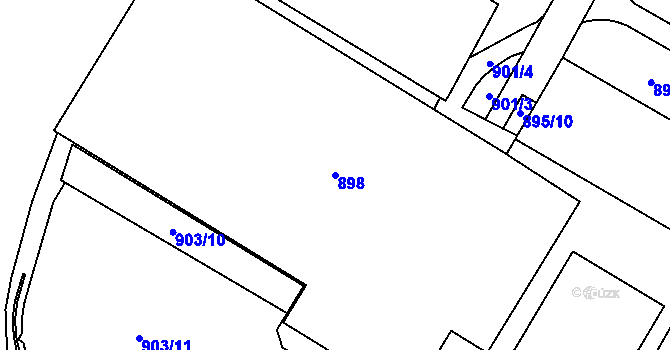 Parcela st. 898 v KÚ Veveří, Katastrální mapa