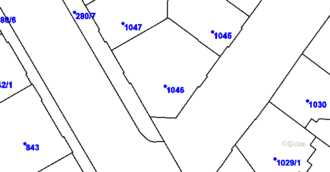 Parcela st. 1046 v KÚ Veveří, Katastrální mapa