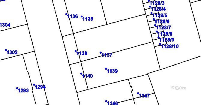 Parcela st. 1137 v KÚ Veveří, Katastrální mapa