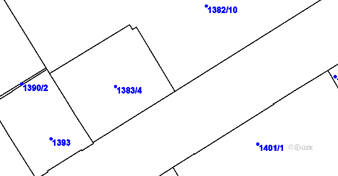Parcela st. 1383/6 v KÚ Veveří, Katastrální mapa