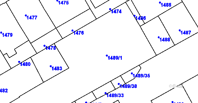 Parcela st. 1484/4 v KÚ Veveří, Katastrální mapa