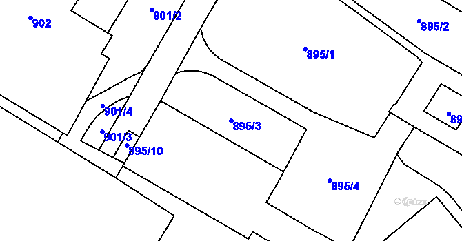 Parcela st. 895/3 v KÚ Veveří, Katastrální mapa