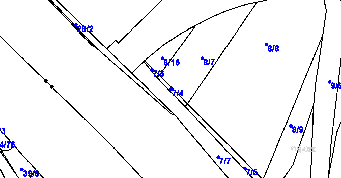 Parcela st. 7/4 v KÚ Žabovřesky, Katastrální mapa